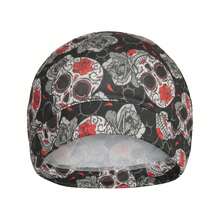 Skull Floral Printed Stretch Turban Cap, Soft Breathable Hair Wrap For Daily Wear & Halloween Party, Unique Holiday Gift For Women - Multicolor - View 8