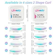 Libeauty 8 Pasang Bantalan Pengangkat Bulu Mata L/C Curl, Batang Pengeriting Bulu Mata - MultiWarna - View 2
