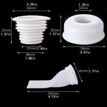 1pc Silicone Drain Pipe Deodorizing Seal Ring & Deodorizing Plug 3 Pieces Set - White - View 2