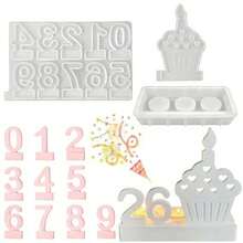 3-Piece Birthday Celebration Mold Set, DIY Casting Molds For Numbers 0-9, Letters & Candle Holders & Number Candles, Birthday Decoration, Perfect As A Gift For Family And Friends, Atmosphere Decor, Creative Gift - Multicolor - View 10