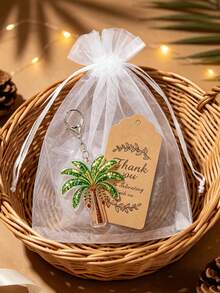 2d Acrylic Coconut Tree Keychain, Keychain, Middle Eastern, Arabic Exotic Style Pendant, Bag Hanging Birthday Gift, Ramadan, National Day - Multicolor - View 3