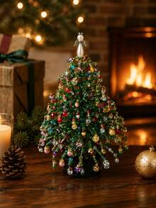 1pc DIY Beaded Christmas Tree Kit, Handmade Mini Desktop Christmas Bead Art, Create Your Own Sparkling Holiday Decor, 3D Crystal Bead Christmas Tree Making Set, Holiday Desktop Decoration - Multiple Styles - View 2