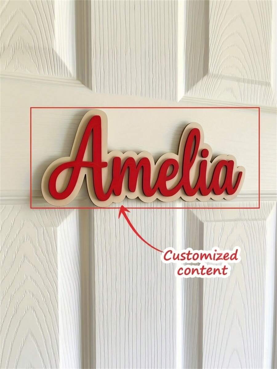 1PC, Customized Name Sign, Double-Layer Material Resistant To Breaking, Personalized Baby Name Photo Prop Decor, Multi-Functional Wall-Mounted Children's Room Decoration, Nursery Decor, Custom Name Sign, Customized Baby Shower Party Decoration, Perfect Gift For Baby Boys And Girls, Room Decor.