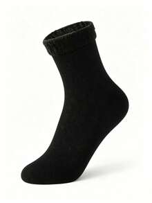 1/6/8 Pairs Men's Winter Snow Socks, Multi-Color Fleece Lined Warm Outdoor Mid-Calf Socks - Multicolor - View 8