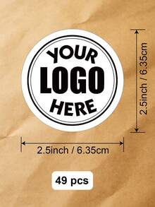 19-299pcs 1-3.5inch Custom Design Circle Logo Stickers - Personalized Printed Waterproof Paper/Plastic Business Branding & Packaging Seals Label, Round Label For Weddings Birthdays, Custom Circle Stickers For Business Logo - White - View 22