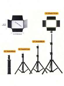1 Set LED Video Photography Lighting Kit, USB Powered, 43inch Tripod, 10inch Square Softbox Light, 3 Adjustable Color Temperatures, 4 Reflectors, Suitable For Indoor Use, No Battery Required Suitable For Photography, Video Recording, Live Streaming, Zoom Meeting, With Stand Selfie Light - Black - View 5