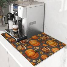 1PC Pumpkin Diatomite Absorbent Welcome Doormat, Christmas Halloween Decor Rug, Multi‑Purpose Mat For Stovetop, Coffee Station, Water Bar Counter, Indoor & Outdoor Front Door, Kitchen Home Decor Area Floor Mat - Multicolor - View 2