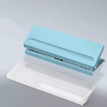 Adjustable 6-Hole Metal Hole Puncher, A5 A6 A7 6-Ring Hole Puncher With Positioning Mark, 6-Page Capacity Hole Puncher Suitable For Daily Planner, Personal, Schedule, Loose-Leaf Binder Refill Pages - A Blue - View 5