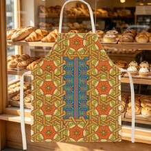 1pc Bohemian Vintage Printed Apron - Sleeveless Design, Durable And Comfortable Fit, With Contrasting Geometric Patterns And Traditional Motifs, Suitable For Cooking, Baking And Home Cleaning, Household Cleaning, Housework Apron, Hand-Painted Handmade Gardening Apron, Fun Home Gift - Multicolor - View 6