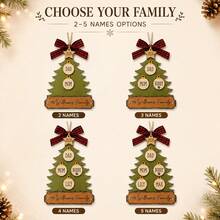 Custom Family Tree Christmas Ornament, Personalized 2-5 Names Holiday Tree Hanging Decor, Customized Festive Party Decoration, Customizable Xmas Keepsake Gift For Family, Christmas Decorations, Christmas Gift, Christmas Tree Decor, Family Christmas - Style C - View 3