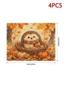 感恩節秋季桌旗 GIVE THANKS 水彩南瓜莓果圖案 鄉村風格 秋季節日餐桌裝飾 楓葉松果花卉印花 亞麻紋理桌布 餐廳廚房居家裝飾 米白色 - 彩色 - 查看 15