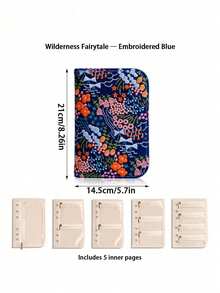 Book-Style Embroidered Jewelry Organizer Bag 5 Loose-Leaf Partitioned Storage Ring Earring Necklace Anti-Tangle Portable Organizer Pouch - Multicolor - View 11