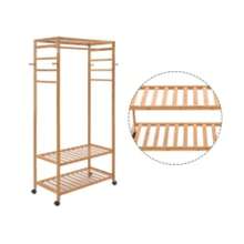 Heavy Duty Wooden Clothes Rail Rack Garment Hanging Stand Corner Open Wardrobe - 26SSY-wIN-uK-wooden Clothes Rail - View 6
