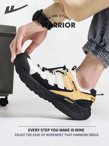 Warrior Fashionable Retro Men's Sports Shoes Spring And Autumn Comfortable Shoes Modest Style Casual Yet Sleek Sneakers All-Day Wear Training Sneakers - Beige/Yellow/Black - View 5