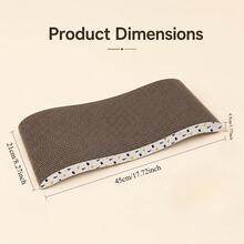 Wave-Shaped Cat Scratcher Bed, 2-In-1 Corrugated Cardboard Cat Resting Area With Curved Design, Comfortable Resting Pad And Scratcher, Suitable For Indoor Cats, Durable Cat Furniture Accessory, For Home Living Room - one-size - View 8