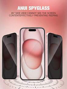 3pcs Privacy Tempered Glass Screen Protector, Compatible With Apple 18 Pro/18 Pro Max/17/17Pro/17Promax/16 Promax/15/14/13/12/11/XS/XR, Anti-Peeping, Anti-Scratch, Anti-Shock, Anti-Oil, Anti-Fingerprint - Black - View 3