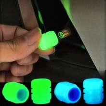 Long Lasting Glow In The Dark Tire Valve Caps – 4/8 Pack Light-Absorbing Fluorescent Valve Stem Caps That Charge By Day & Glow All Night, Universal Fit For Car, Motorcycle & Truck - A - View 1