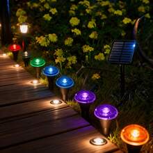 Sleek Solar Tube Path Lights, Gentle Warm Glow, Waterproof & Durable Stake Design, Dusk‑To‑Dawn Sensor, Beautiful Landscape Lamps For Garden Path, Lawn And Outdoor Dining Area - Black - View 5