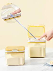1pc/Baby Formula Powder Box/Cereal Storage Jar/Kitchen Storage Container/Material:PP/Double-Layer Seal Ring/Built-In Measuring Spoon/Sturdy Buckle/Large Capacity (1500ML/2000ML Optional) - Multicolor - View 5