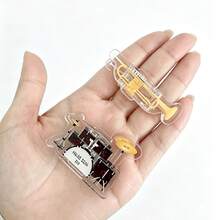 5pcs Piano-Shaped Music Sheet Clips, Instrument Sheet Music Clips, Guitar Mini Sheet Clips, Violin Mini Clips, Music Score Clips, Instrument Memo Clips, Piano Acrylic Mini Clips, Folder, Music Lover Essential Mini Sheet Clips, Creative Stationery, Transparent Mini Sheet Clips, Page Clips, Piano Sheet Clips, Guitar Sheet Organizer - Multicolor - View 5