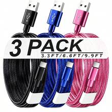 5pcs Fast Charging USB-A To Type-C Charging Cable, Suitable For Android Phones, Nylon Braided, Durable Phone Charging Cable, 1m Length, Compatible With IPhone, And Other Android Phones And Type-C Devices, Suitable For Travel Essentials/Car Accessories/Desktop Accessories, Pink/Purple - 1 Meter - View 20