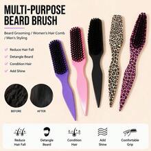 1pc Leopard Print Plastic Styling Comb, Tame Flyaways And Hairline, Smooth Frizz, Salon Daily Use, Bathroom Home Accessory, Cruise Travel Holiday Essential, Birthday Mother's Day New Year Gift, Personalized Gift - New Model - View 4