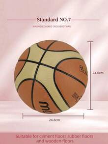 1pc Size 7/6/5 PU Basketball, Adult Competition, 12-Panel Handmade Laminated, Red & White Multicolor, Outdoor/Indoor, Student & Youth Training, Durable, Wear-Resistant, Anti-Slip, High Rebound Basketball - Red - View 7