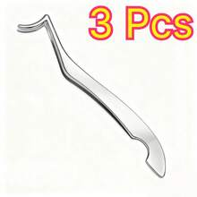 3pcs Stainless Steel Seahorse Shaped Tweezers, Beginner-Friendly Eyelash Extension Auxiliary Tool, High Precision Tweezers, Portable Seahorse Shaped Eyelash Curler - One Size - View 2