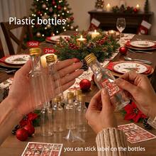 43pcs Christmas Themed Plastic Wine Bottles, Divided Into Bottles, Drinking Bottles, Leak Proof, Portable, Reusable, Multi-Purpose, Suitable For Storing Whiskey And Beverages, Suitable For Christmas Gatherings, Party Decorations, And Daily Use - White H - View 8