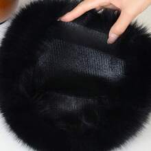 1PC Solid Color Polyester Faux Fur Oversized Head Circumference Long Hair Flat Top Mongolian Hat Winter Faux Fur Patchwork Fur Hat Autumn/Winter - 1pc - View 10