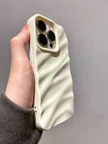 Y2K 3D 波浪紋理絲綢水波紋藝術極簡純色亮面電鍍皺褶防摔手機殼，適用於 iPhone 15/15 Pro Max/15 Pro/15 Plus/11/12/13/14/16 Pro Max/XS/XR/11 Pro/11 Pro Max/12 Pro/12 Pro Max/13 Pro/13 Pro Max/7 Plus/14 Pro/14 Pro Max/14 Plus/16 Pro/16 Plus/7 Plus/8 Plus/8/SE2 - 白色 - 查看 2