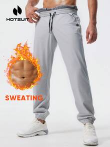 HOTSUIT Celana Olahraga Pria Warna Polos Musim Semi, Celana Sweat dengan Tali Serut, Dirancang untuk Lari, Latihan, Olahraga di Gym, Hadiah Valentine - Light Grey - View 1