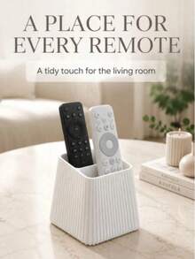1pc Vertical Line Remote Control Storage Box, Remote Control Organizer, Decorative Storage, Vertical Stripe Design, Suitable For TV, Air Conditioner, Remote Control Storage Office Supplies, Home Decor, Dorm Storage, Desktop Organizer, Christmas, Wedding - Multicolor - View 3