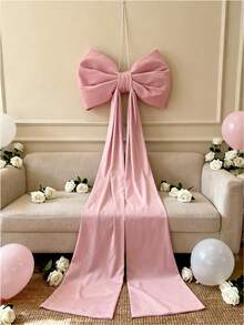 1pc Giant Luxury Red Bow Party Decoration - Satin Ribbon With Flowing Streamers | Valentine's Day Gift, Perfect For Birthday, Wedding, Christmas & Special Events | Holiday Decor Accessories | Elegant Celebration Decoration - Multicolor - View 6