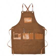 Solid Color Japanese Style Premium Barista Apron, Customizable Logo Embroidery Text Name Store Name, Professional Apron For Baking, Bartending, Coffee Shop, Catering, Kitchen, Painting, Floral Arrangement, Cashier, Hair Salon, Suitable For Daily Business/Holiday Party/All Seasons - Multicolor - View 17