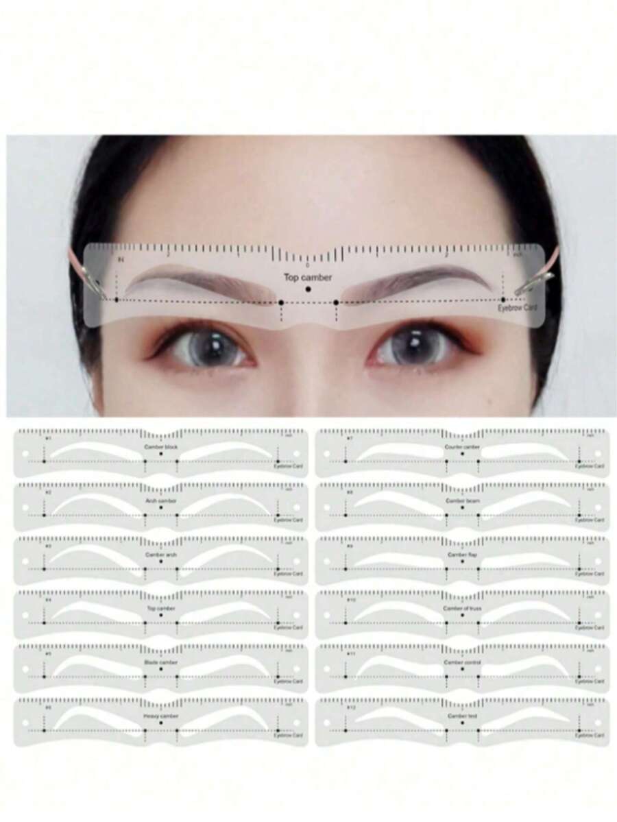 1pc Eyebrow Template, Suitable For Beginners And Students Brow Shaping Tool, Adjustable Wearable Design, Cosmetics, Cheap, Room Decor, Vanity, Travel, Bedroom, Makeup Accessories, Cheap, Christmas Stocking Filler, Cosmetics, Makeup Tools, Bargain, Gift, Gift For Women - Multicolor - View 1