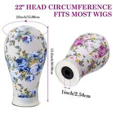22 Inch Canvas Wig Mannequin Head With Mounting Hole, 22-Inch Tripod Display Stand, HD Wig Caps, Rat-Tail Comb, Hair Clips And Other Matching Accessories, For Wig Display, Styling And Making. - View 3