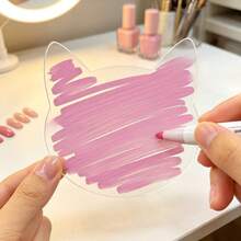 1pc Transparent Cat-Shaped Nail Art Color Palette & Fake Nail Sample Storage Board, 2-In-1 Display Stand For Press-On Nails, Multi-Purpose Nail Gel Color Palette - Multicolor - View 9