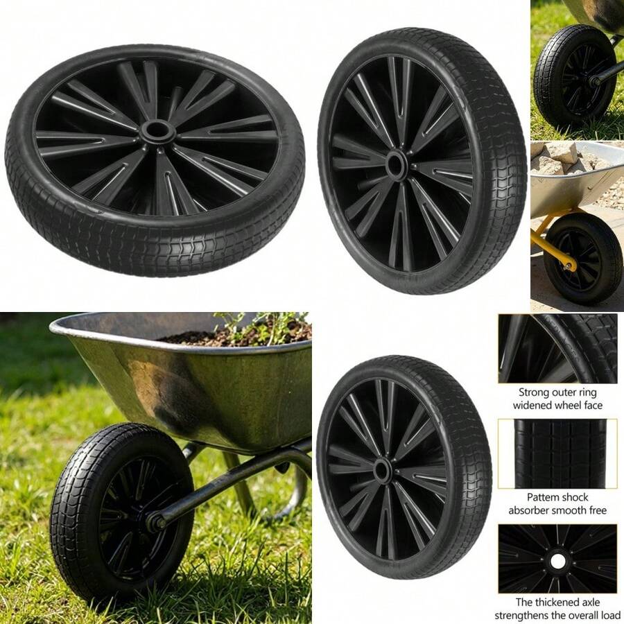 Universal 14" Black Wheelbarrow Wheel Heavy Duty Puncture Proof Wheel - UK-c399901 - View 1