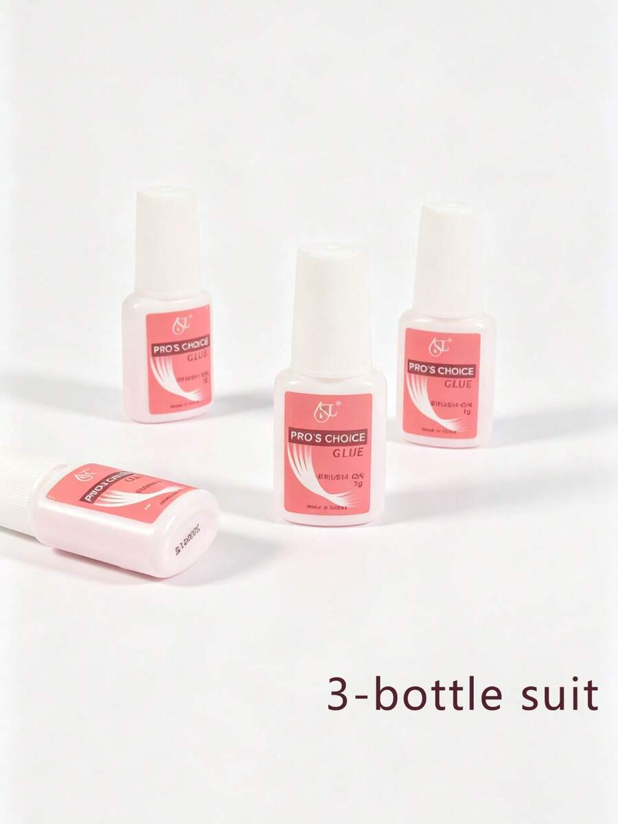3pcs Ultra Strong Nail Glue, Suitable For Nail Tips, Acrylic Nails And Press-On Nails, Brush-On Adhesive, Long-Lasting And Durable, Suitable For Acrylic Nails, Fake Nail Tips And Nail Gel - 3pcs - View 1