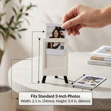 Mini Photo Frame With Desktop Easel Stand, Mini Picture Frame, Textured White Photo Holder, Suitable For Fujifilm Mini Display, Elegant Home & Office Desktop Decor, Birthday Anniversary Holiday Gift - Multicolor - View 7