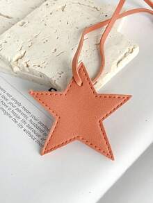 1pc Christmas Pentagram Pendant, PU Unisex Star Bag Charm, Star Hanging Decoration, Gift Keychain, Leather Strap - Multicolor - View 25