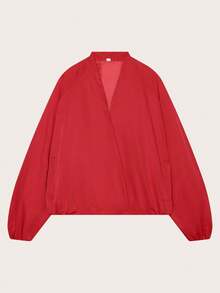 Women's Solid Color Casual Versatile Daily Long Sleeve Jacket - Red - View 2