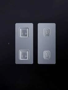 5/10 Pairs Double-Sided Adhesive Wall Hooks, Wall-Mounted Clip Hooks, Waterproof Transparent Storage & Fixing Hooks, Suitable For Kitchen, Bathroom, Toilet, Home Outlet Fixers - Multicolor - View 14