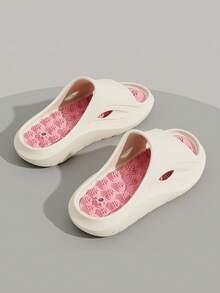 Men's Massage Sole Indoor Home Bathroom Slippers, Outdoor Casual Slides, Unisex Beach Sandals - Rice Flour - View 3
