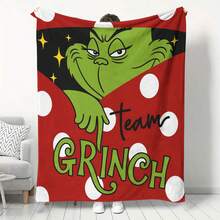 The Grinch Soft & Comfortable 1pc All-Over Print Modern Flannel Christmas Nap Blanket - Christmas Tree - Polyester Nap Blanket - Digital Print Technology, Suitable For Sofa, Bed, Travel, Office Home Decor - Multicolor - View 10