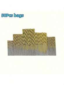 50/100pcs Titanium Coated High Speed Steel Drill Bit Set, 135° Tip Suitable For Woodworking, -Size 1/25" To 1/8", Round Shank Twist Drill Bits For Metal, Wood, Plastic, Suitable For Home Improvement - Drill Bit - View 9