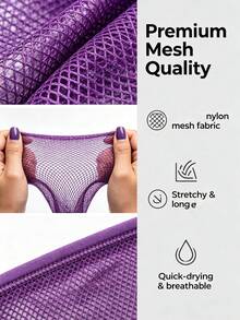 Jaring Mandi Eksfoliasi Gaya Afrika dengan Kantong Sabun, Scrub Tubuh dan Penggosok Punggung Nilon Panjang yang Elastis - Beraneka warna - View 6