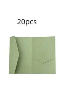 Tri-Fold Pocket Wedding Invitation Sleeves, Simple Invitation Envelopes For Engagement, Baptism, Etc., DIY Invitations, Invitations, Pocket Invitations, Custom Invitations, Christmas Cards - Green - View 9