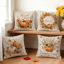 4pcs/1pc Sarung Bantal Motif Teks Panen Tanpa Isian, Sarung Bantal Cetak Satu Sisi, Cocok untuk Dekorasi Rumah Ruang Tamu dan Kamar Tidur, Sarung Bantal Sepanjang Musim - MultiWarna - View 9